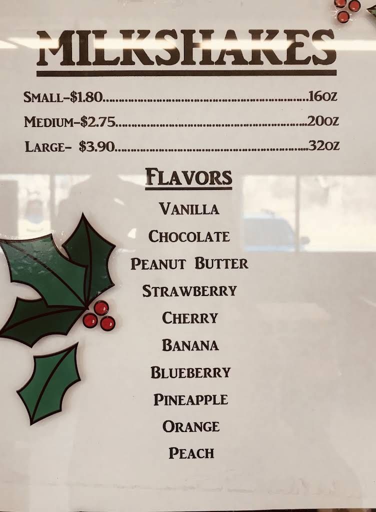 Brown's Dairy Bar Menu 1